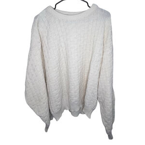 Trader Bay Vintage Cream Chunky Cozy Basic Knit Fall Sweater